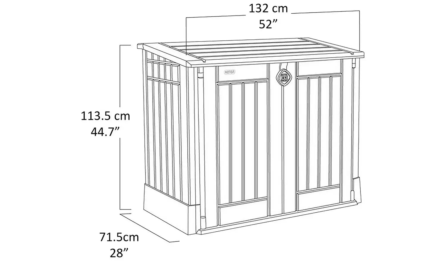 Keter Store-It-Out Midi 880L Plastic Garden Storage β Beige & Brown - Image 12